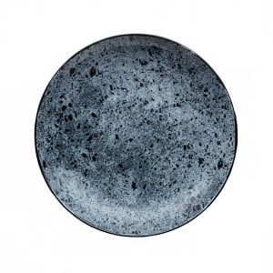 024-933122863076 11" Round Shabby Chic Plate - Coupe, Porcelain, Blue Stone