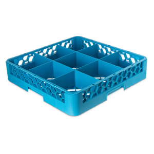 028-RG914 OptiClean™ Glass Rack w/ (9) Compartments - Blue