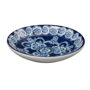 166-BLUP5 6 oz Round Melamine Bowl, Blue/White