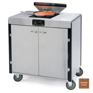 121-2075VCHER 40 1/2" High Mobile Cooking Cart w/ 2 Induction Stove, Victorian Cherry