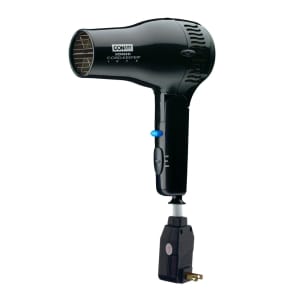 141-169BIW Folding Hair Dryer w/ Cool Shot Button - (2) Heat/Speed Settings, Black