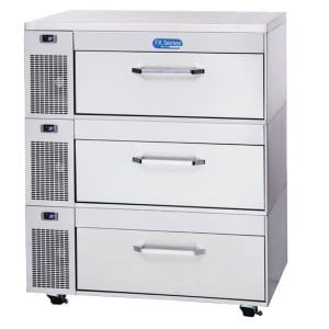 238-FX3SS 43 3/10" Poultry & Fish File Refrigerator w/ (1) Section & (3) Drawers, 11...