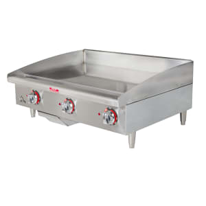 062-536TGF 36" Electric Griddle w/ Thermostatic Controls - 1" Steel Plate, 208-240v/1ph/3ph