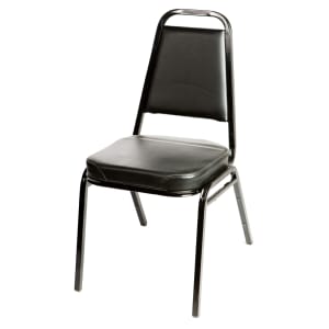 256-SL2082BLK Stacking Chair w/ Black Vinyl Back & Seat - Steel Frame, Black