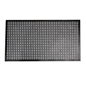 080-RBM35K Anti Fatigue Floor Mat w/ Beveled Edges, Rubber, 3' x 5' x  1/2", Black