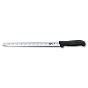 037-40643 Granton Edge Salmon Slicer Knife w/ 12" Blade, Black Fibrox® Pro Handle