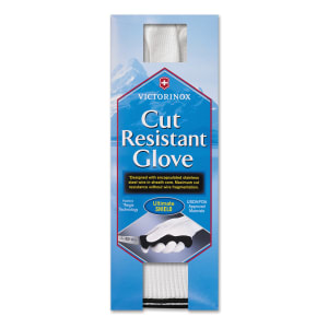 037-86002 Small Cut Resistant Glove - Blended Material, White w/ Red Wrist Band
