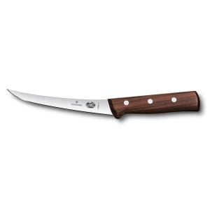 037-40017 Curved Boning Knife w/ 6" Semi-Stiff Blade, High Carbon Steel, Rosewood Handle