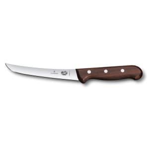 037-40118 Curved Semi-Stiff Boning Knife w/ 6" Blade, Rosewood Handle