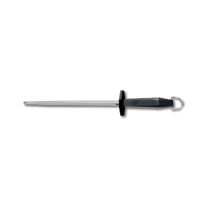 037-40582 10" Sharpening Steel w/ Combination Cut, Loose Ring, Black Handle