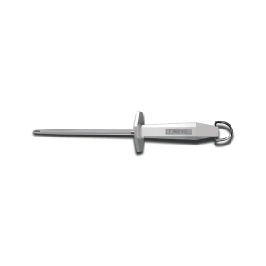 037-40589 5" Sharpening Steel w/ Regular Cut, Loose Ring, White Handle