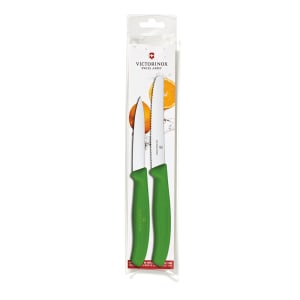 037-6783676064US1 Utility & Paring Knife Set - Stainless Steel, Green Handles