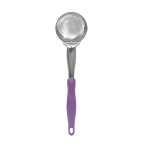 175-6433480 13" Solid Spoodle w/ Purple Handle - Stainless Steel