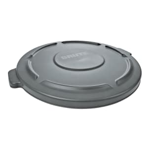 007-264560GR Round Flat Top Trash Can Lid - Plastic, Gray