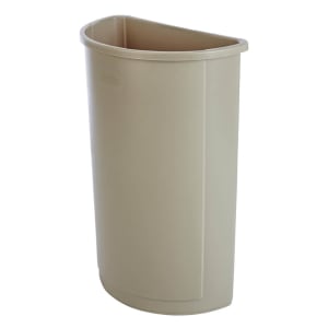 007-352000BEIG 21 gallon Commercial Trash Can - Plastic, Half Round, Food Rated