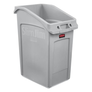 007-2026721 23 gal Rectangular Slim Jim® Trash Can - 22"L x 15 4/5"W x 30"H, Gray