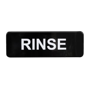 175-4522 Rinse Sign - 3" x 9", White on Black