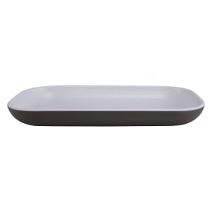 701-B127RC2TWSCH 12" x 7" Rectangular Kona Platter - Melamine, Chocolate/White
