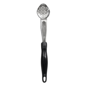 175-6422120 1 oz Oval Perforated Spoodle - Black Nylon Handle, Heavy-Duty, Stainless Steel