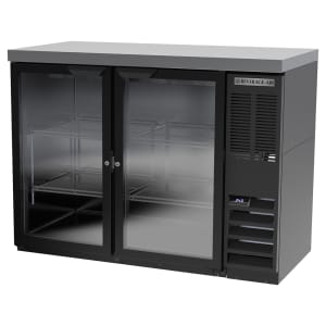 118-BB48HC1GB27 48" Bar Refrigerator - 2 Swinging Glass Doors, Black, 115v