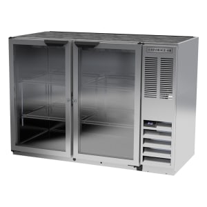 Beverage-Air BB48HC-1-G-S 48&quot; Bar Refrigerator - 2 Swinging Glass Doors, Stainless, 115v