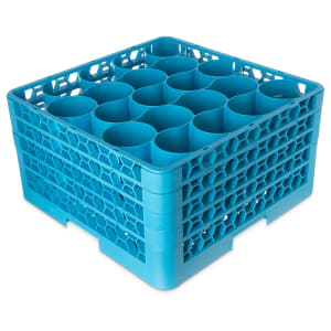 028-RW20314 OptiClean™ NeWave™ Glass Rack w/ (20) Compartments - (4) Extenders, Blue