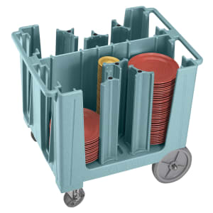 144-ADCS401 37 7/8" Mobile Dish Caddy w/ (6) Columns - Plastic, Slate Blue