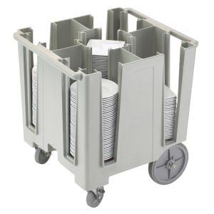 144-DCS950480 30 1/2" Mobile Dish Caddy w/ (5) Columns - Plastic, Speckled Gray