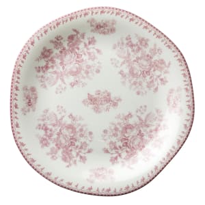 324-L6703052132 8" Irregular Round Lancaster Garden™ Plate - Porcelain, Pink Floral Design