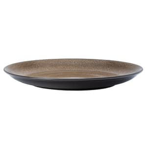 324-L6753059119 6 1/2" Round Rustic Plate - Porcelain, Chestnut