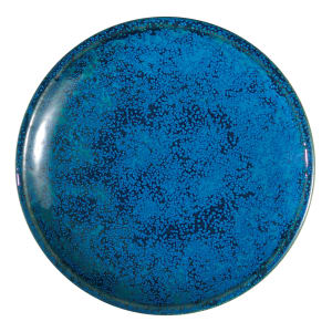 324-F1468994115 6" Round Studio Pottery Plate - Porcelain, Blue Moss