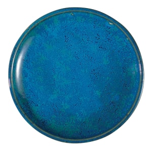 324-F1468994132 8 1/2" Round Studio Pottery Plate - Porcelain, Blue Moss