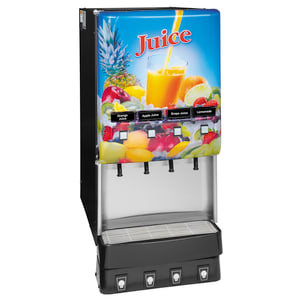 021-373000054 Silver Series® Refrigerated Drink Dispenser w/ (4) 1 gal Bowls, Mixing, Lit Juice Graphic, 120v