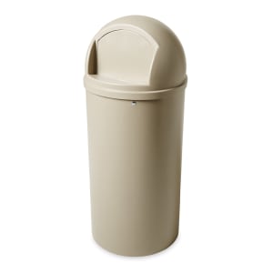 Rubbermaid 15 gal Brown Plastic Flame-Resistant Marshal® Trash Receptacle -  15 3/8Dia x 36 1/2H