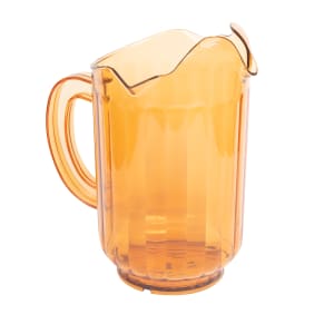 175-601016 60 oz Plastic Pitcher w/ (3) Lips, Amber