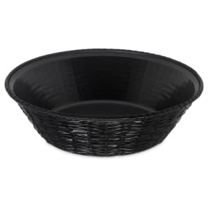 028-6524BK 9" Round Bread Basket - Polypropylene, Black