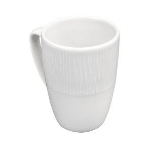 893-WHBALM121 12 oz Bamboo Mug - Ceramic, White