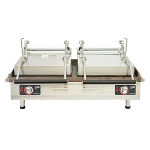 062-PGC28I Double Commercial Panini Press w/ Cast Iron Grooved Plates, 240v/1ph