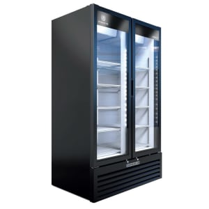 118-MT341B 39 1/2" MarketMax™ Two Section Glass Door Merchandiser - (2) Left/Right Hinge Doors, Black, 115v