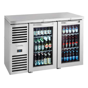 598-TBR48RISZ1LSGG1 48" Bar Refrigerator - Swinging Glass Doors, Stainless, 115v