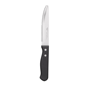 175-48144 Steak Knife - Round Tip, Jumbo Black Plastic Handle