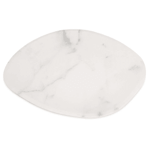 028-5310337 18" Oblong Ridge Platter - Melamine, White Marble