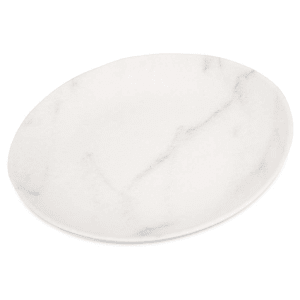 028-5310737 10 1/2" Free Form Melamine  Dinner Plate, White Marble