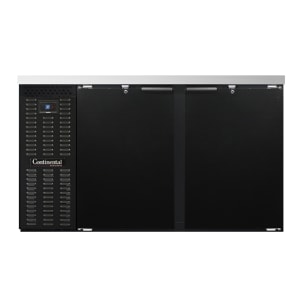 160-BB59SN 59" Bar Refrigerator - 2 Swinging Solid Doors, Black, 115v