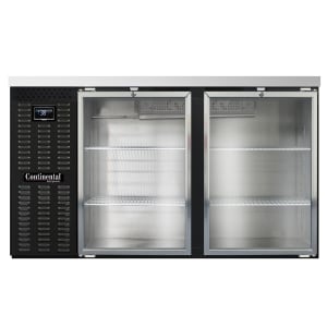 160-BB59NGD 59" Bar Refrigerator - 2 Swinging Glass Doors, Black, 115v