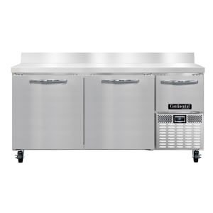 Continental RA68NBS 68&quot; Worktop Refrigerator w/ (3) Sections, 115v