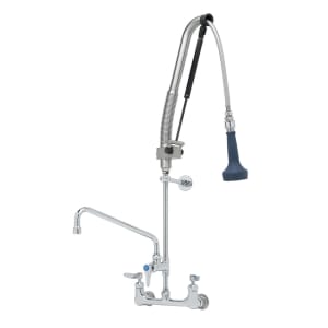 T&S B-0133-12-CRB8P 38 7/16&quot;H Wall Mount Pre Rinse Faucet - 1 7/100 GPM, Base with Nozzle