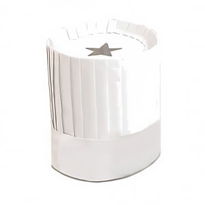 203-PPRHAT9 9" Disposable Chef Hat - Paper, White