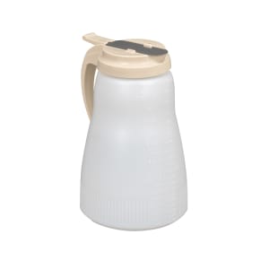 175-486418 64 oz Dripcut® Cylindrical Dripcut Server - White Polyethylene, Almond Plastic Top