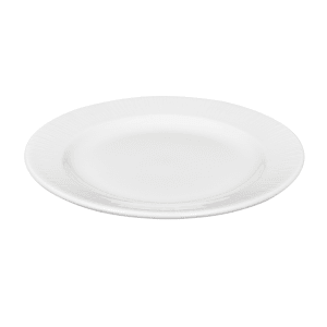 893-WHBALF91 9 1/8" Round Bamboo Plate - Ceramic, White